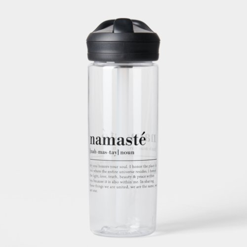 Namaste Definition Yoga Modern Minimal Meditation Water Bottle