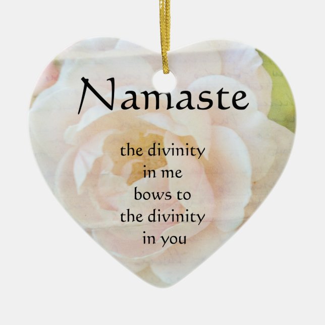 Namaste Divinity Flower Heart Ornament (Front)