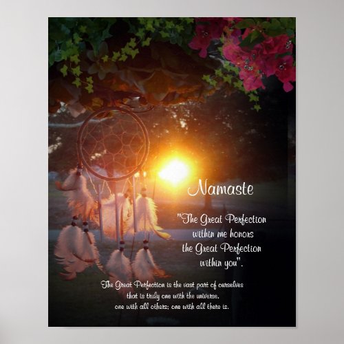 Namaste Dreamcatcher sunset Poster