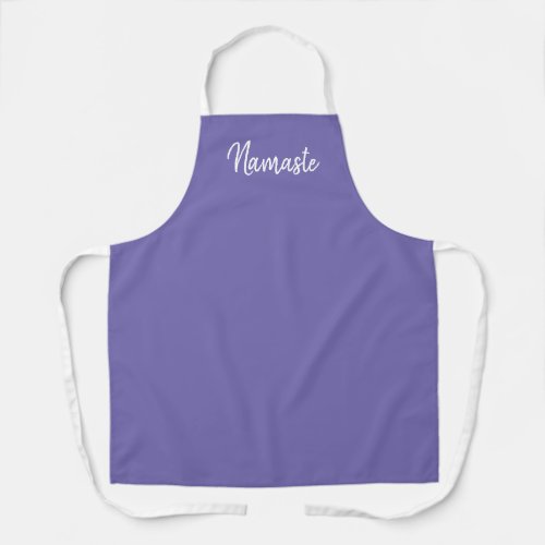 Namaste Elegant Typography Cute Purple Apron