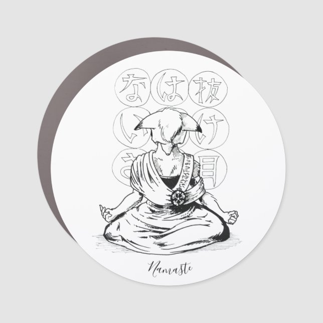 Namaste Fennec Car Magnet (Front)