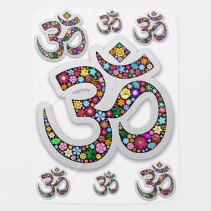 Namaste Floral Symbol Art Baby Blanket