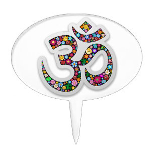Namaste Floral Symbol Art Cake Topper