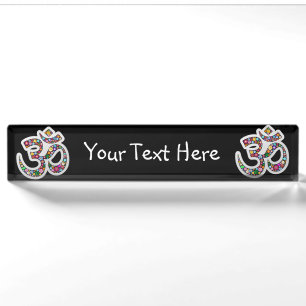 Namaste Floral Symbol Art Desk Name Plate