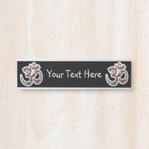 Namaste Floral Symbol Art Door Sign