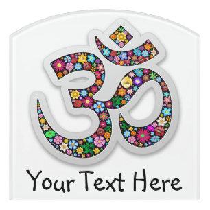 Namaste Floral Symbol Art Door Sign