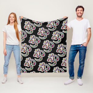 Namaste Floral Symbol Art Fleece Blanket