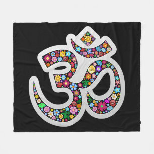 Namaste Floral Symbol Art Fleece Blanket