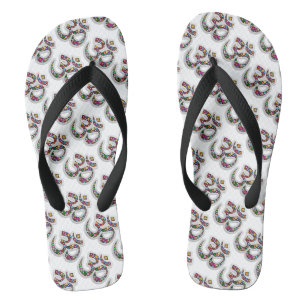 Namaste Floral Symbol Art Flip Flops