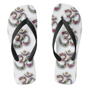 Namaste Floral Symbol Art Flip Flops