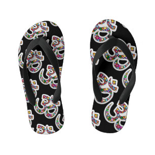 Namaste Floral Symbol Art Kid's Flip Flops