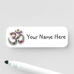 Namaste Floral Symbol Art Name Tag