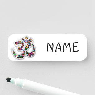 Namaste Floral Symbol Art Name Tag