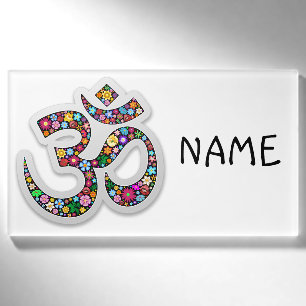 Namaste Floral Symbol Art Name Tag