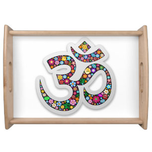 Namaste Floral Symbol Art Serving Tray
