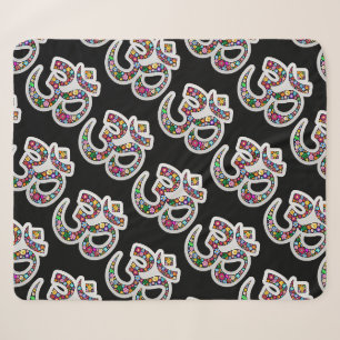Namaste Floral Symbol Art Sherpa Blanket