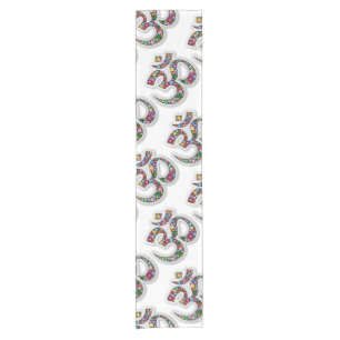 Namaste Floral Symbol Art Short Table Runner