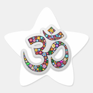 Namaste Floral Symbol Art Star Sticker
