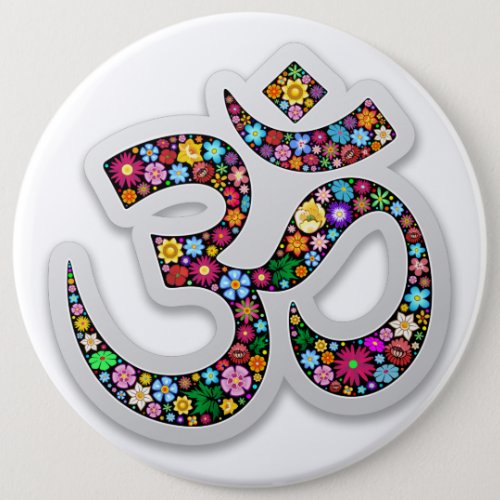Namaste Floral Yoga Symbol  Button