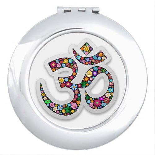 Namaste Floral Yoga Symbol  Compact Mirror