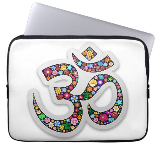 Namaste Floral Yoga Symbol  Laptop Sleeve