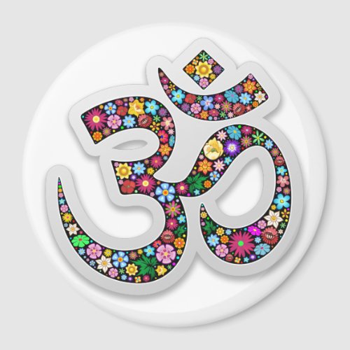 Namaste Floral Yoga Symbol  Magnet