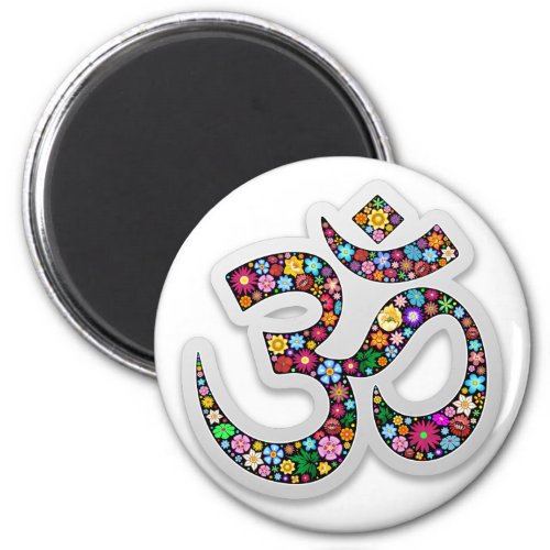 Namaste Floral Yoga Symbol  Magnet
