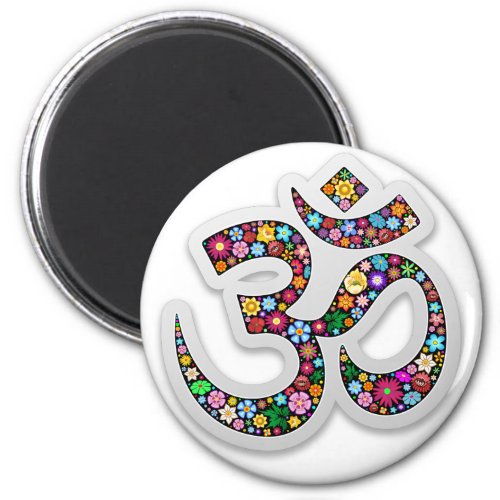 Namaste Floral Yoga Symbol  Magnet