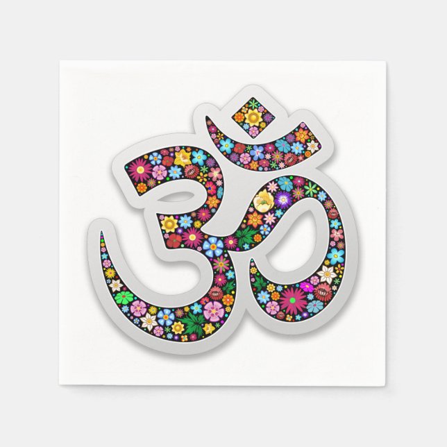 Namaste Floral Yoga Symbol  Napkins (Front)