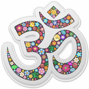 Namaste Floral Yoga Symbol  Sticker