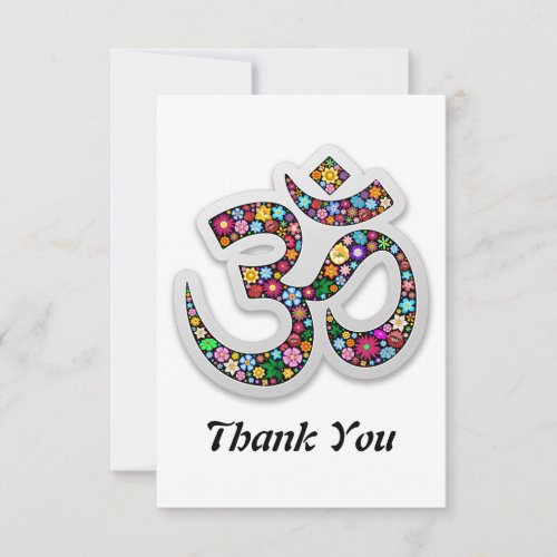 Namaste Floral Yoga Symbol  Thank You Card