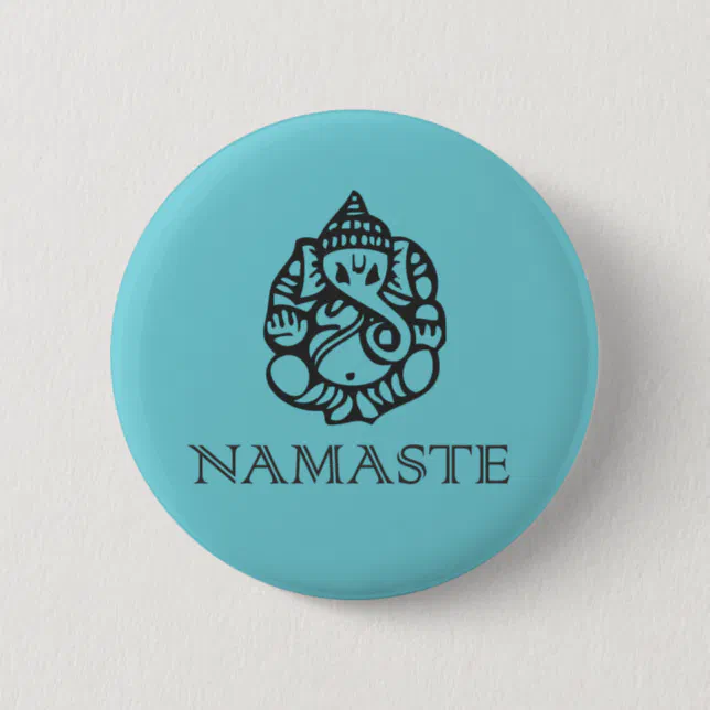 Namaste Ganesh Badge Pinback Button | Zazzle