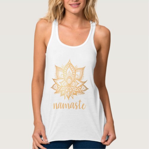 Namaste Gold Lotus Flower Yoga Tank Top