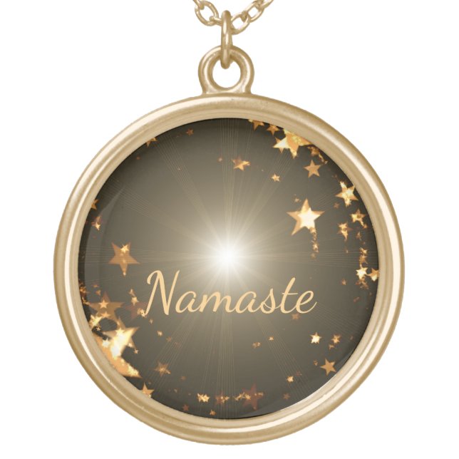Namaste Gold Plated Necklace (Front)