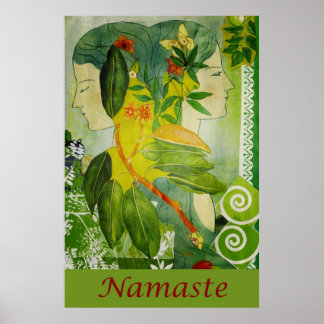 Namaste Green Goddesses 24" x 36" Poster
