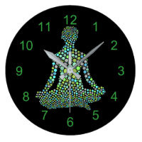 Namaste Half Lotus Yoga Pose Personalized Large Clock