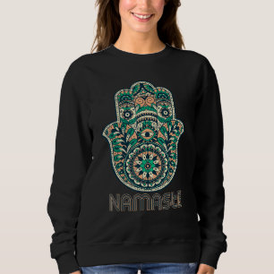 Namaste Hamsa Hand Yoga Hinduism Fatima Arabic Sweatshirt