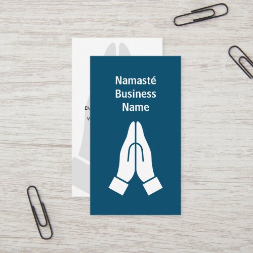 Namast hands together logo business card template