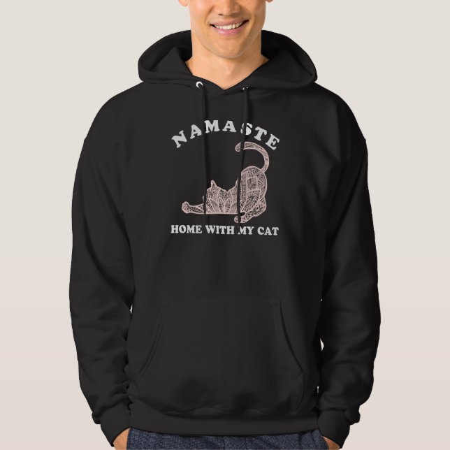 Namaste Home With My Cat  Yoga  For Women Hoodie (Front)