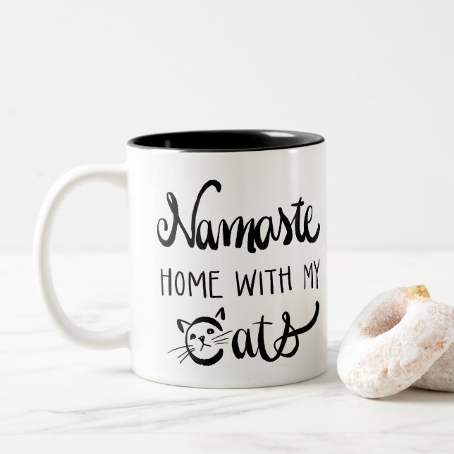 Namaste Home with My Cats Mug (With Donut)