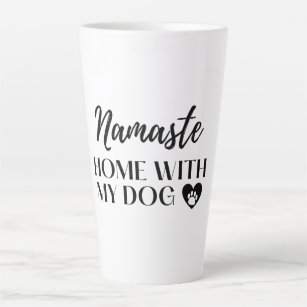 Namaste Home With My Dog [light tone] Magnet Butto Latte Mug