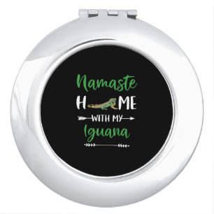 Namaste Home With My Iguana Funny Iguana And Yoga Compact Mirror