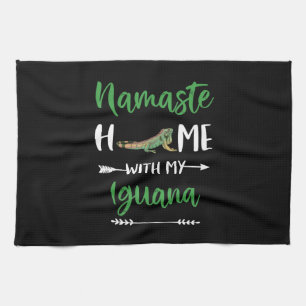 Namaste Home With My Iguana Funny Iguana And Yoga Kitchen Towel