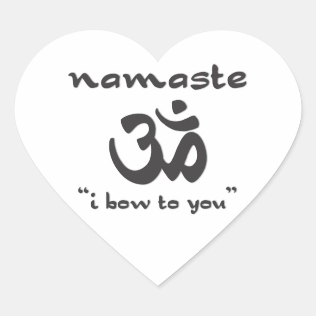 Namaste - I Bow To You Heart Sticker (Front)