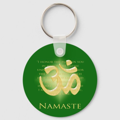 Namaste _ I bow to you in green Keychain