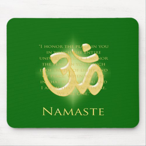 Namaste _ I bow to you in green Mouse Pad