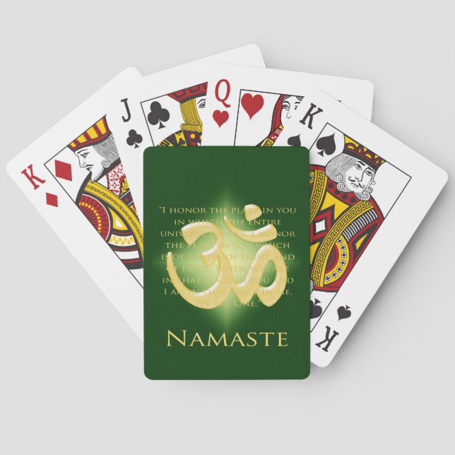Namaste - I bow to you (in green) Poker Cards (Back)