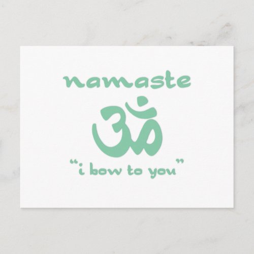 Namaste _ I bow to you in green Postcard