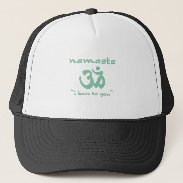 Namaste - I bow to you (in green) Trucker Hat (Front)