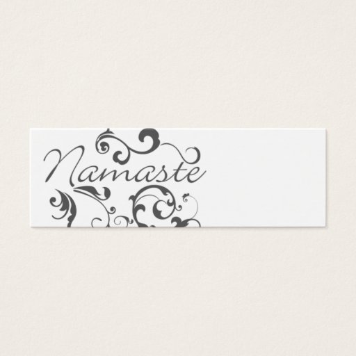 Customizable Namaste in dark gray swirls business card template